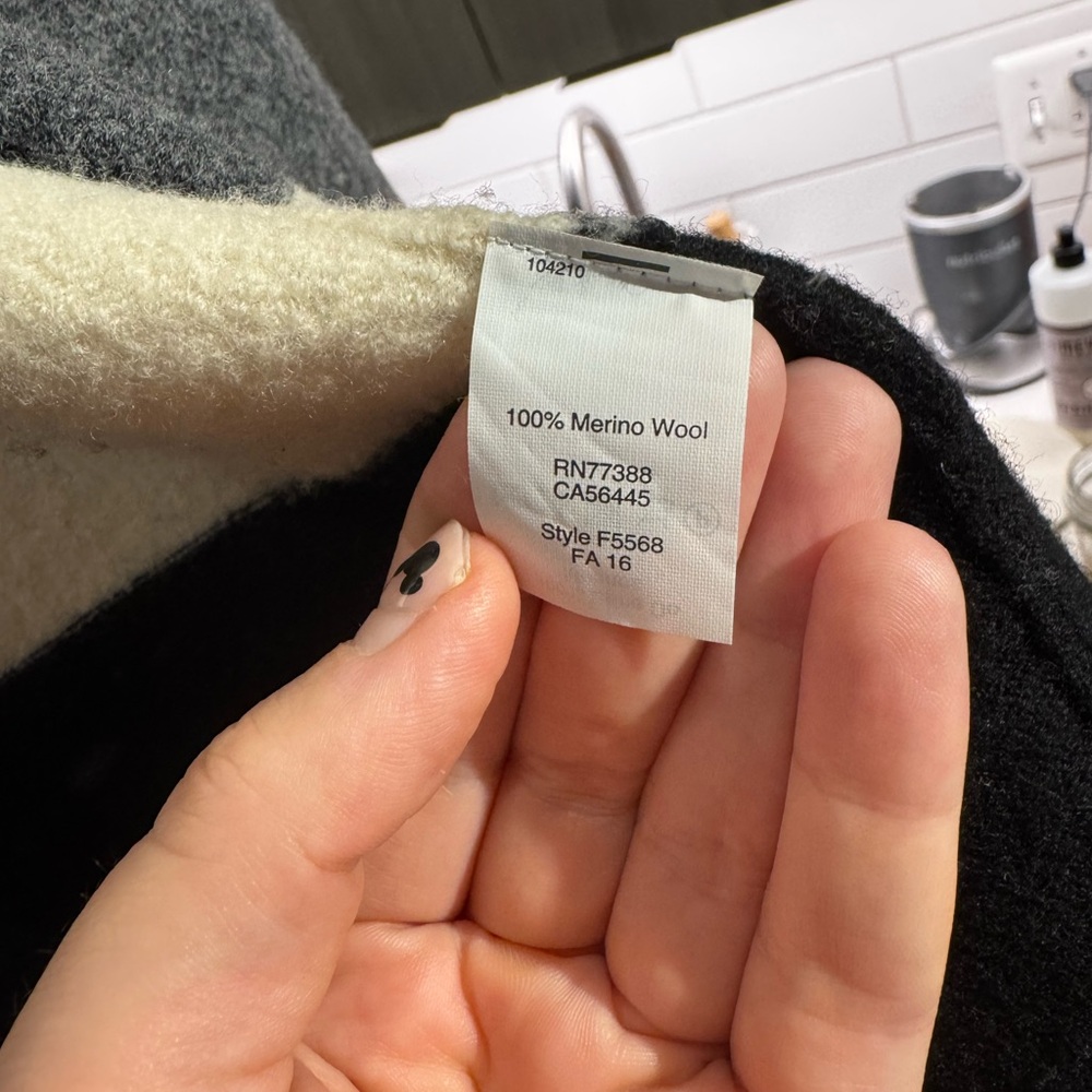 Madewell Striped Boiled Wool 100% Merino Wool Meridian Cardigan Size S/M - Picture 7 of 8